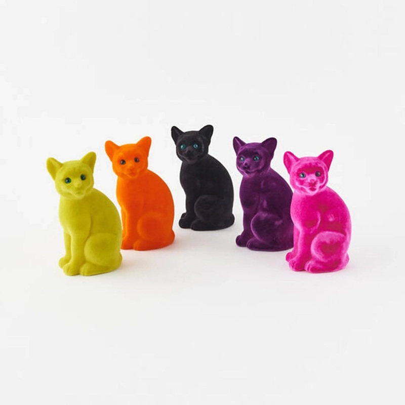 8in Small Flocked Cat | 1 ct