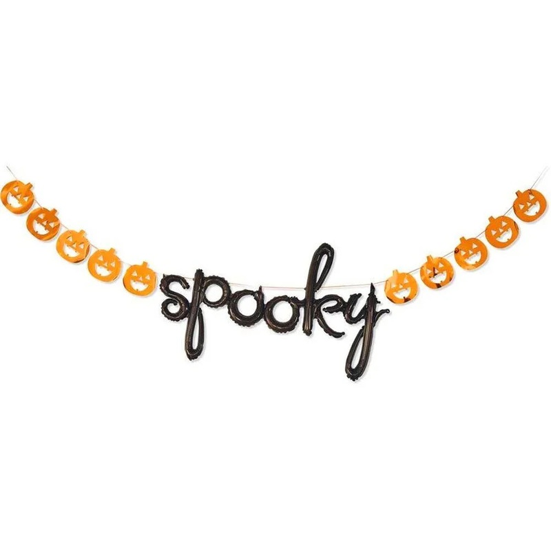 Halloween Air-Filled Pumpkin Spooky Balloon Banner, 20ft | 1ct