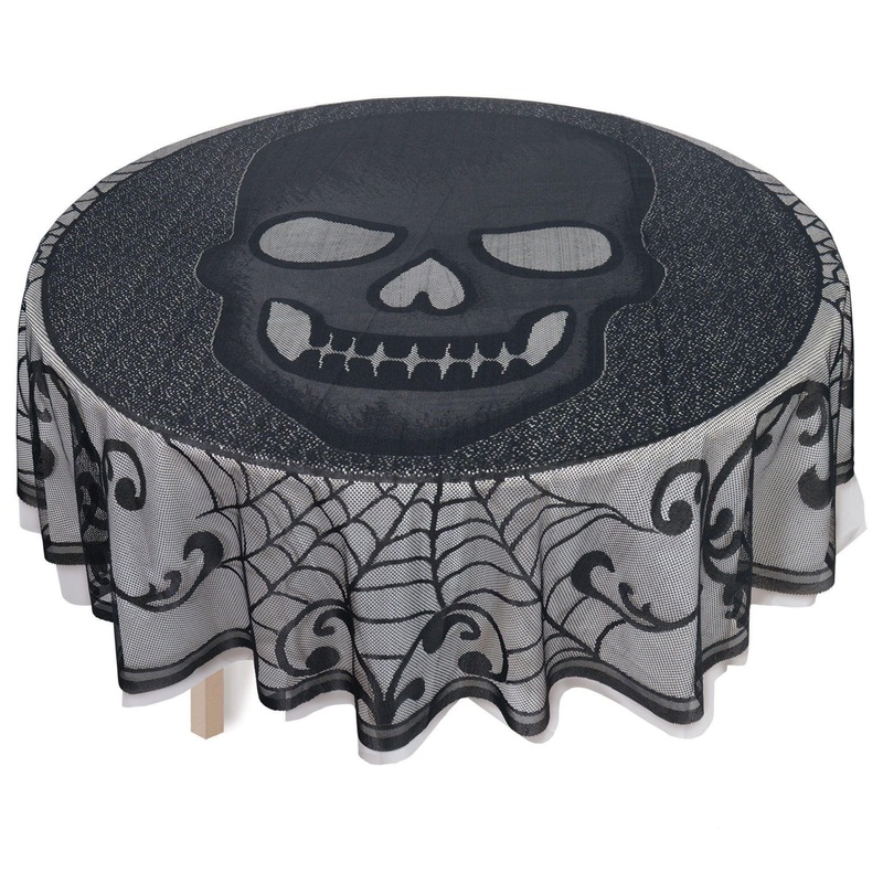 Halloween Skull Lace Table Cover Round 70 | 1ct