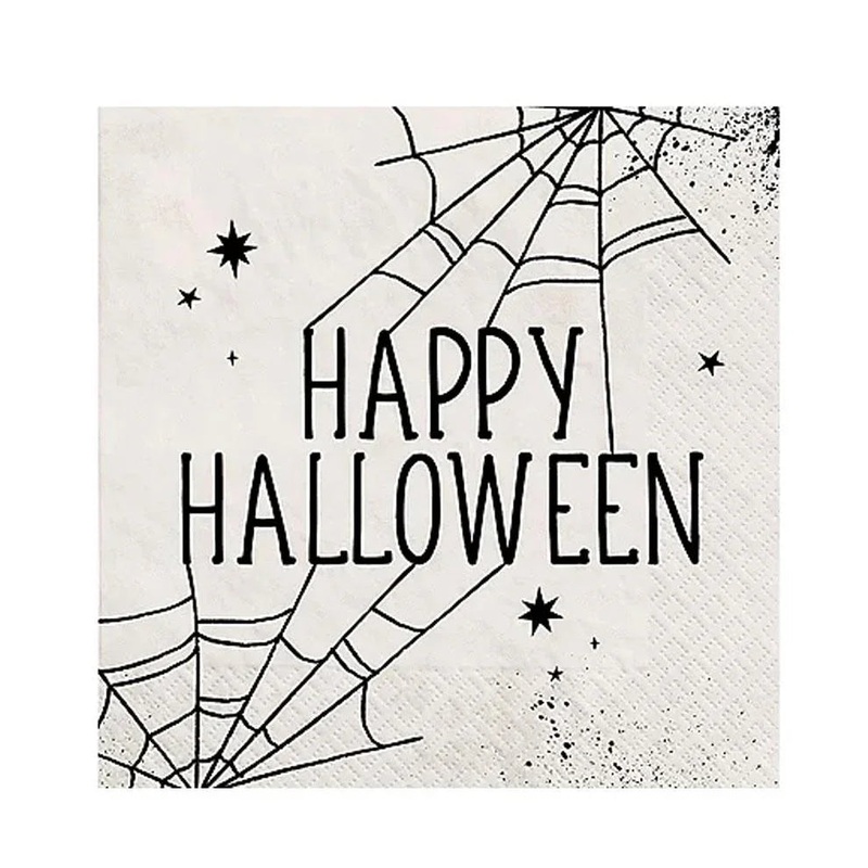 Spiderweb Night Halloween Paper Lunch Napkins, 6.5in | 40ct