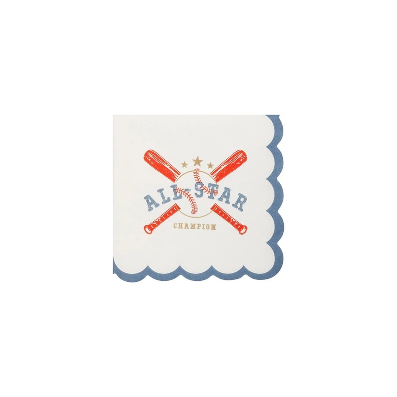Baseball All Star Paper Cocktail Napkins | 18 ct