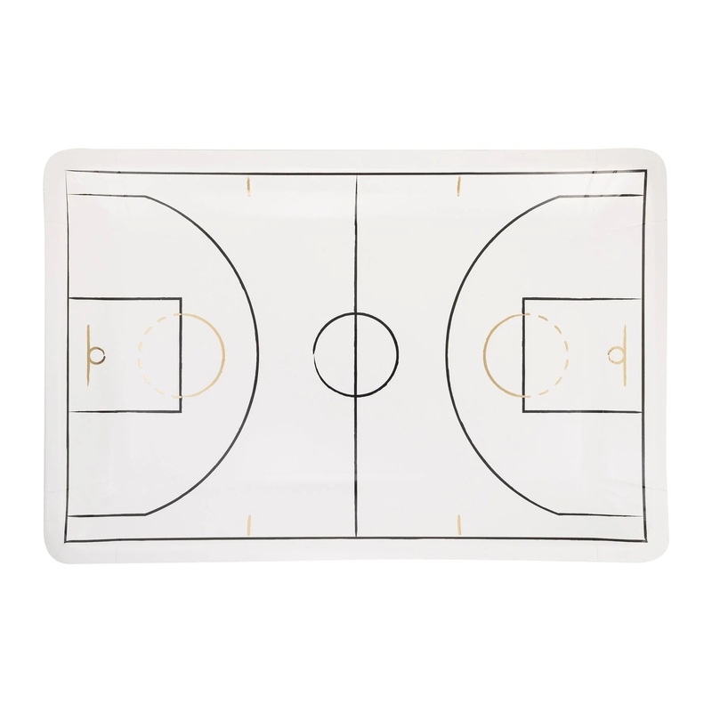 Basketball Court Shaped Paper Plates 11 | 8 ct