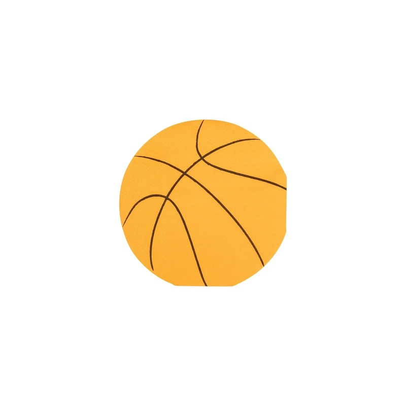 Basketball Shaped Paper Cocktail Napkins | 24 ct