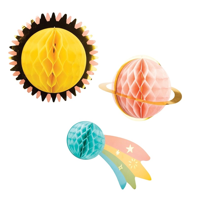 Blast Off Hanging Honeycomb Planets | 3 pcs