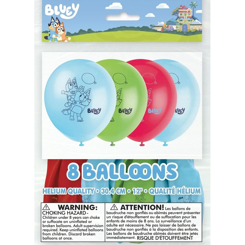 Bluey Printed Latex Balloons 12 | 8 ct