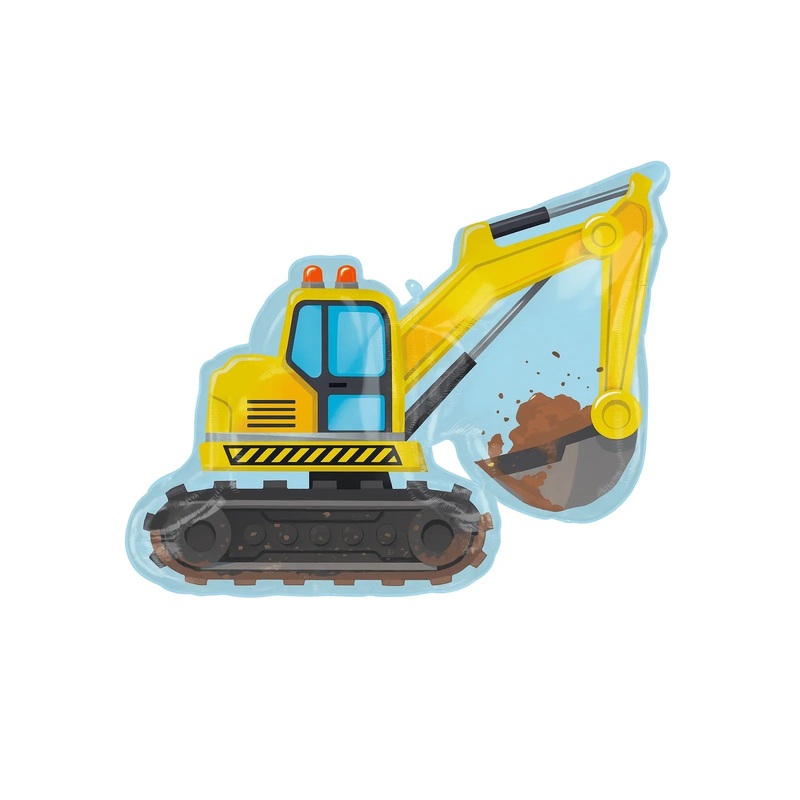Construction Excavator Supershape Mylar Balloon 28×26 | 1ct