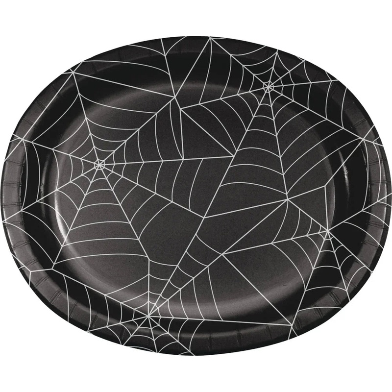 Halloween Spider Webs Oval Platters 12 | 8ct