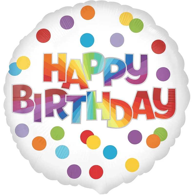 Happy Birthday Dots Of Color 18in | 1ct