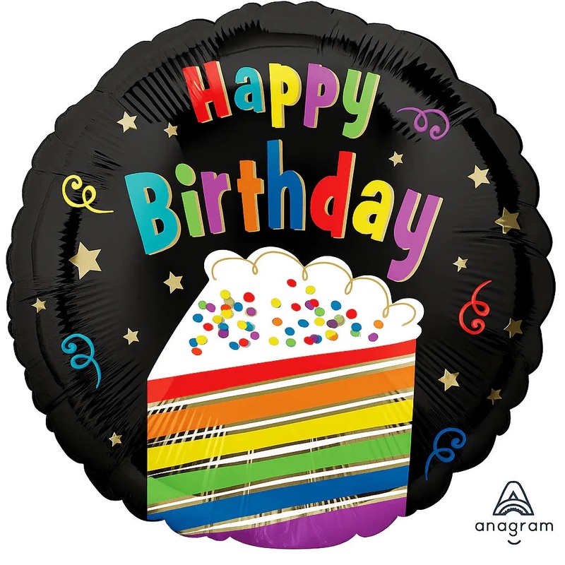 Happy Birthday Rainbow Cake Mylar 18in | 1ct