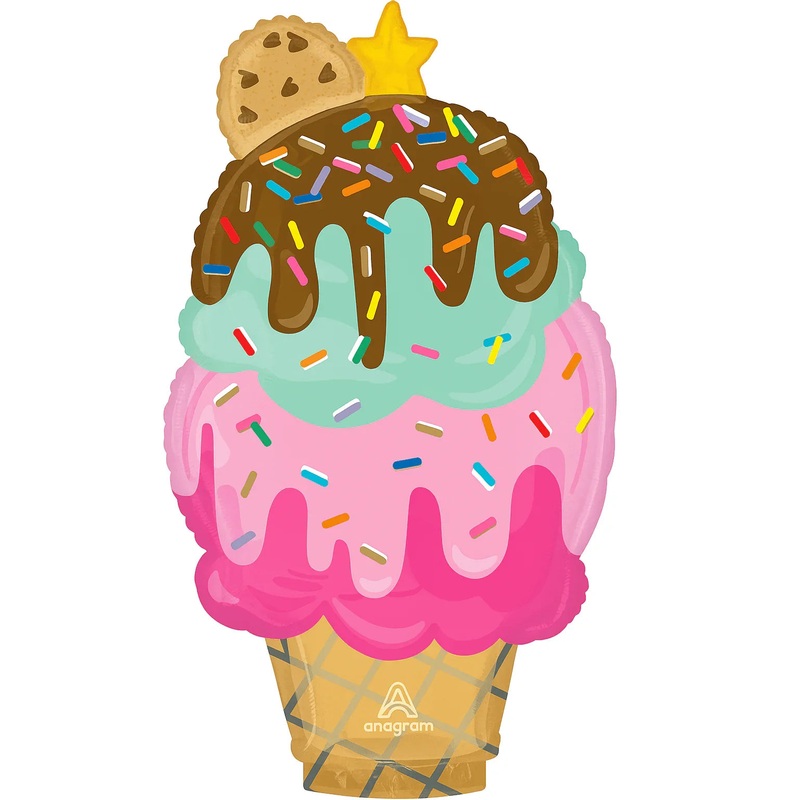 Heres The Scoop Cone SuperShape Mylar 30 | 1ct