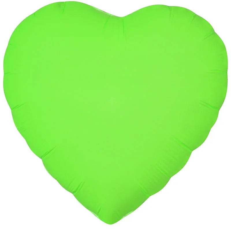 Neon Green Heart Mylar 18 | 1ct