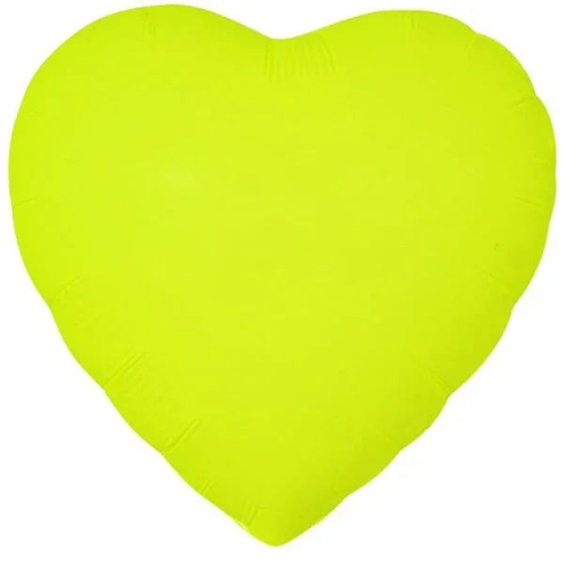 Neon Yellow Heart Mylar 18 | 1ct