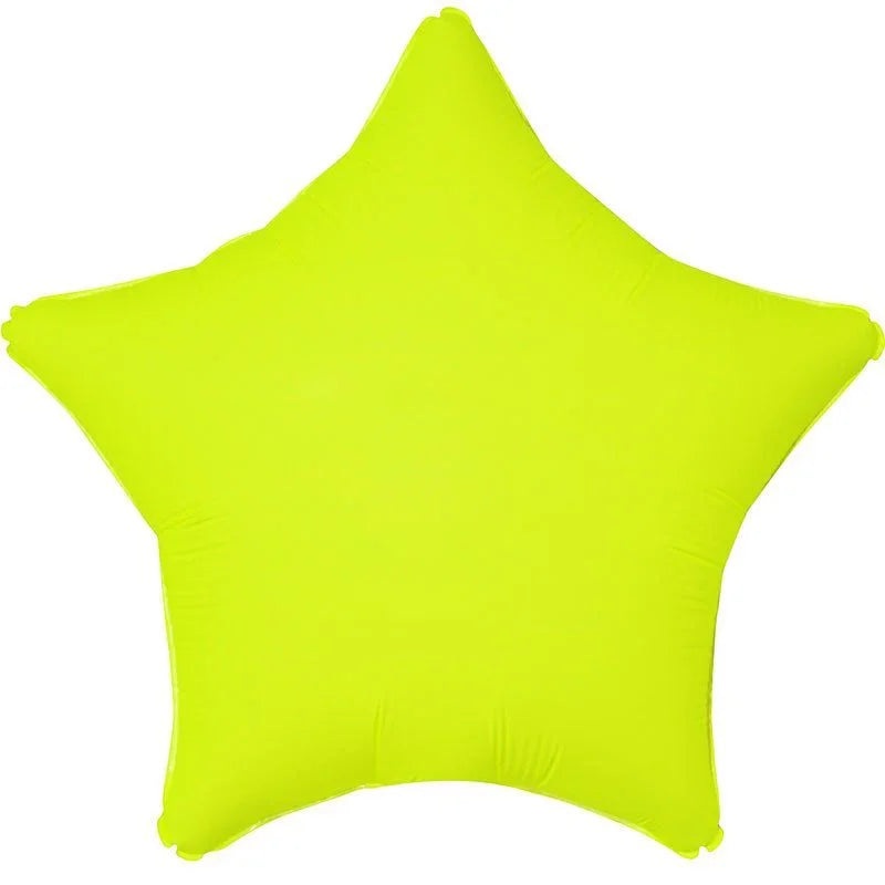 Neon Yellow Star Balloon Mylar 18 | 1ct