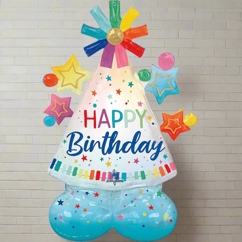 Party Hat Happy Birthday Airloonz Jr 27×36 | 1ct