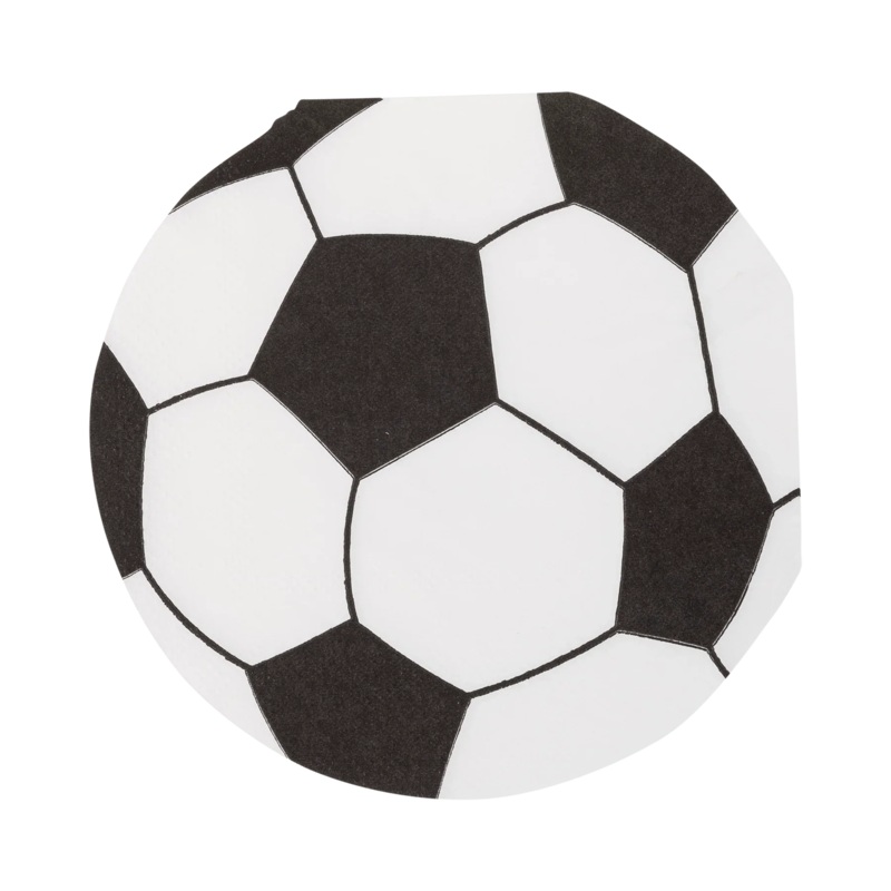 Soccer Ball Shaped Paper Cocktail Napkin | 24 ct