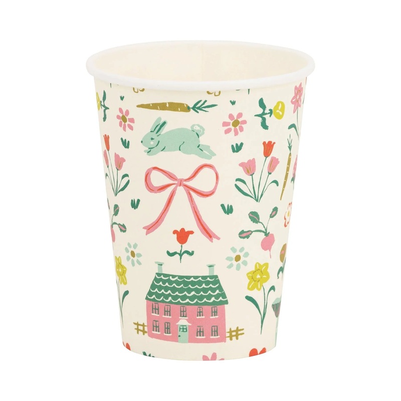 Springtime Cottage Party Cups 12 oz. | 8 ct