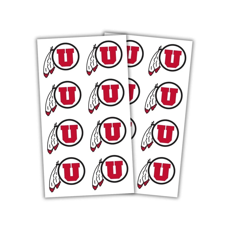 U of U Feather Black And Red Stickers 2 | 24 ct