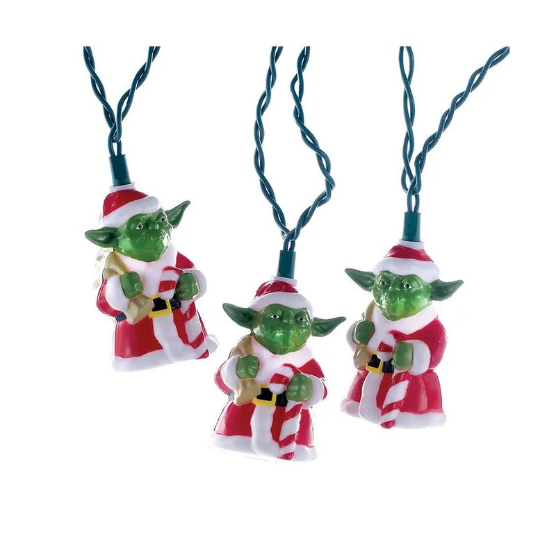 11.5′ UL 10-Light Star Wars Yoda In Santa Suit Light Set