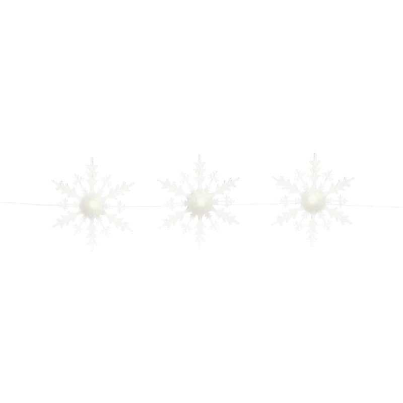 3 Lighted Snowflake Strand 18Hx5’L Acrylic