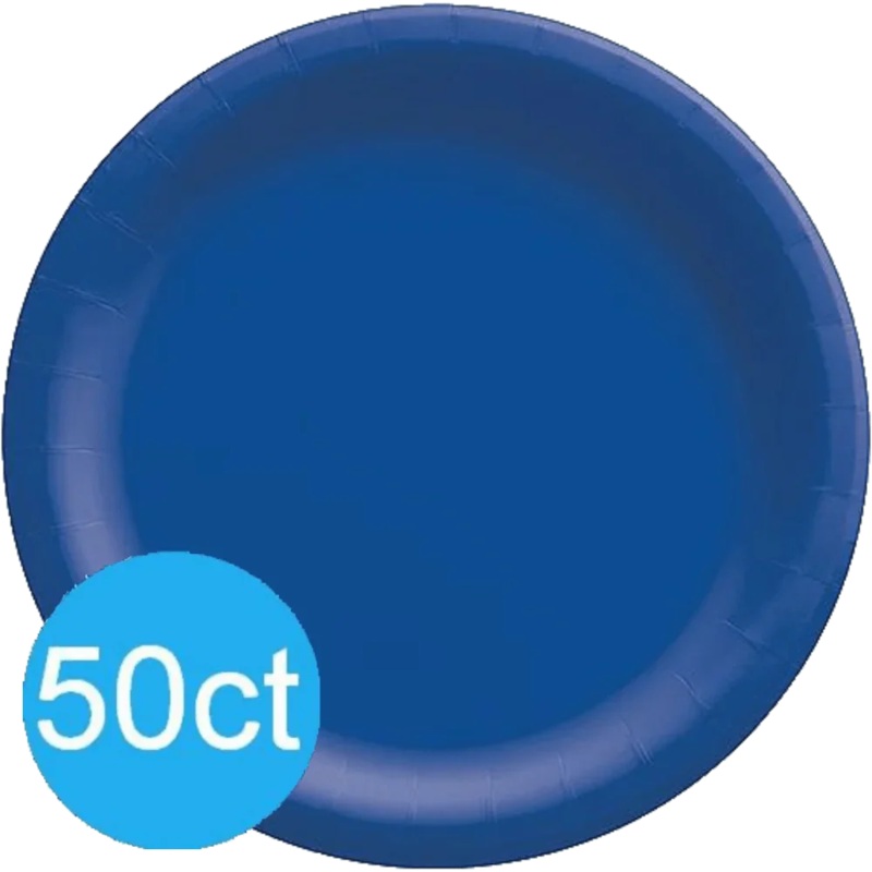 Bright Royal Blue 10 Paper Plates | 50ct