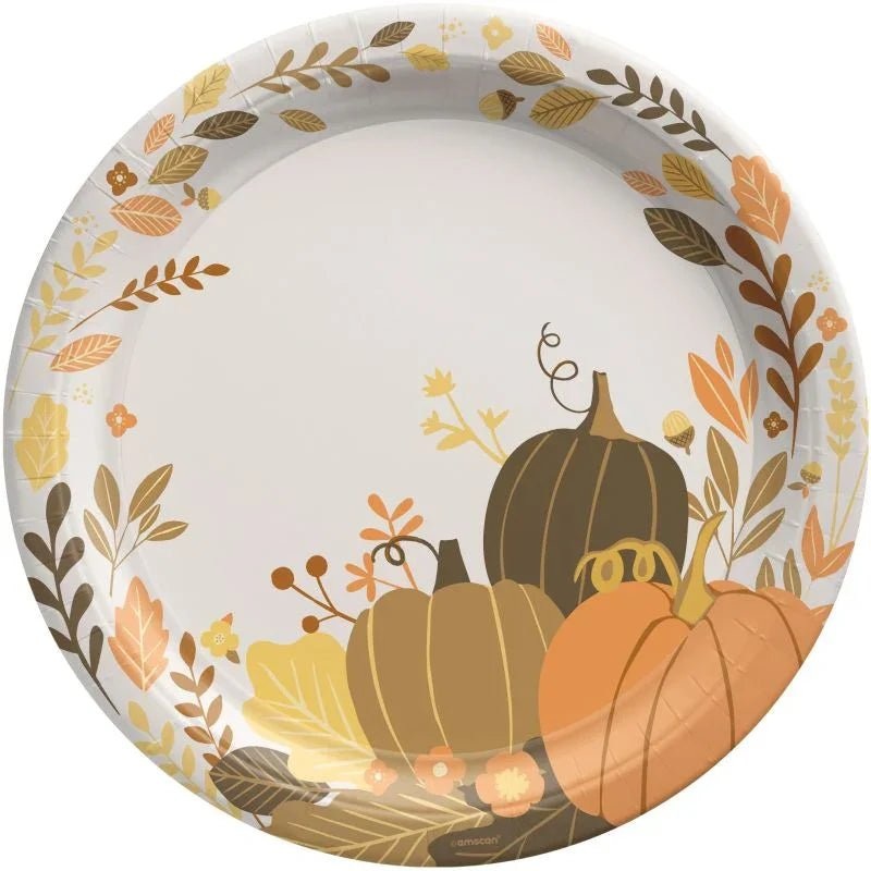 Golden Autumn Round Paper Plates 10 | 8 ct