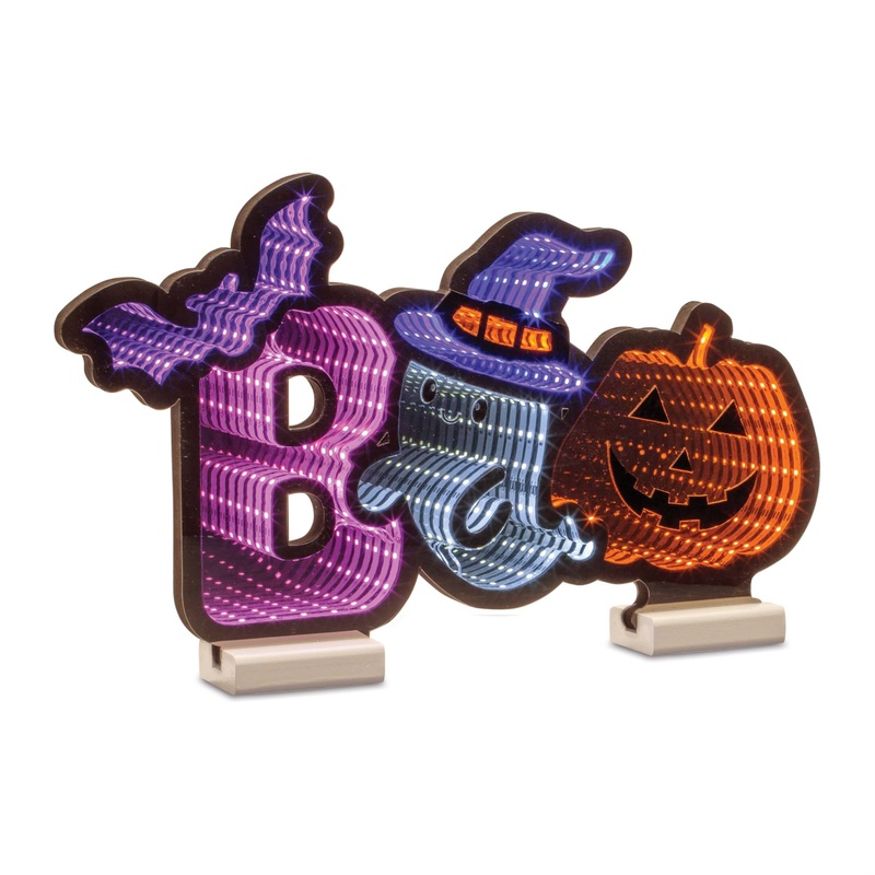 Halloween Boo Infinity Light 17L x 10H Acrylic w/UL Plug