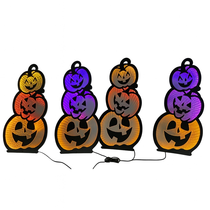 Halloween Pumpkins Infinity Light, Acrylic w/UL Plug, 43.5