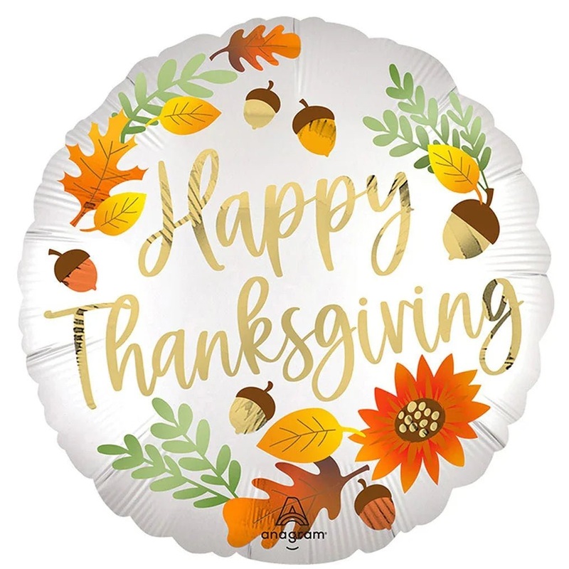 Happy Thanksgiving Satin Mylar Balloon 18 | 1ct