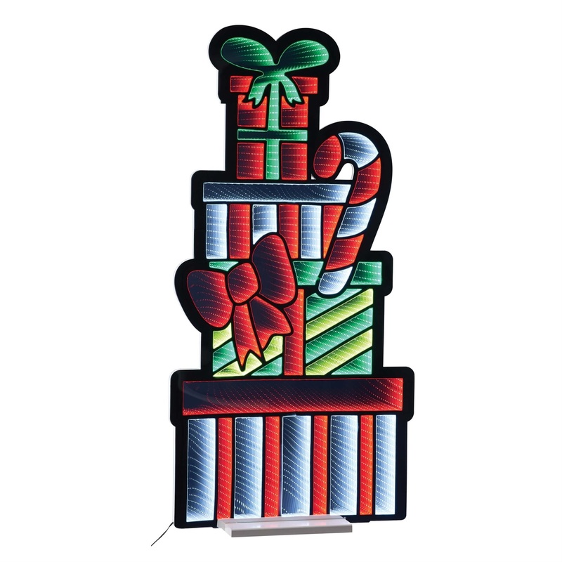 Package Stack and Candy Cane Infinity Light, Acrylic w/UL Plug, 47