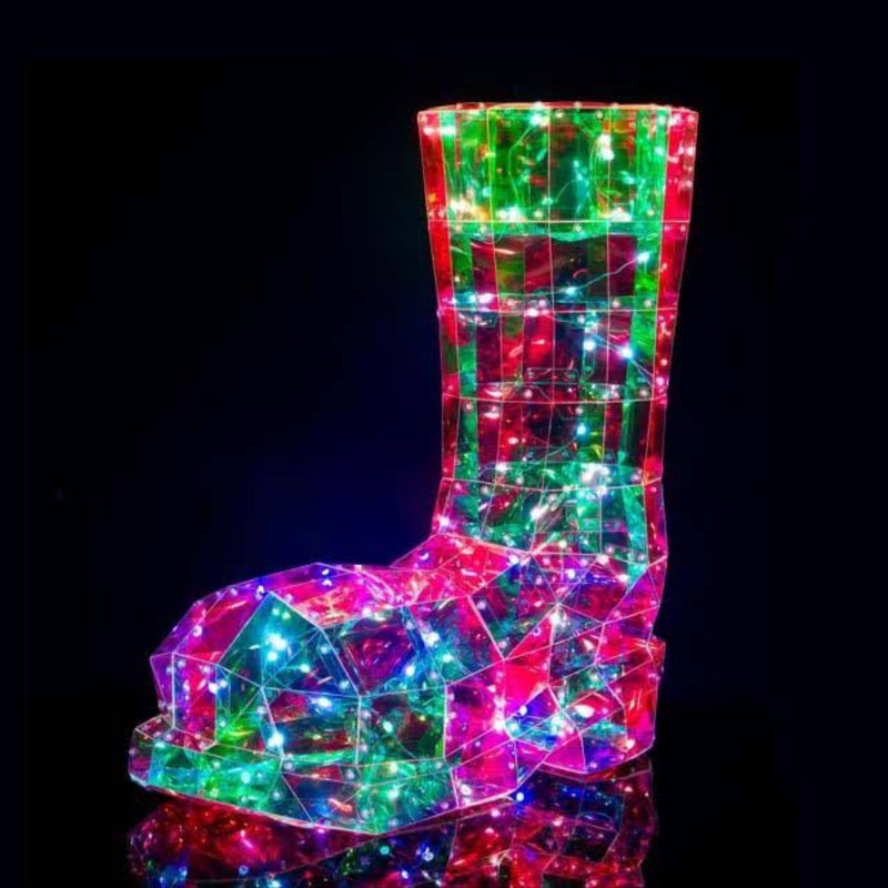 Prismatic Iridescent Santa Boot, 18.35