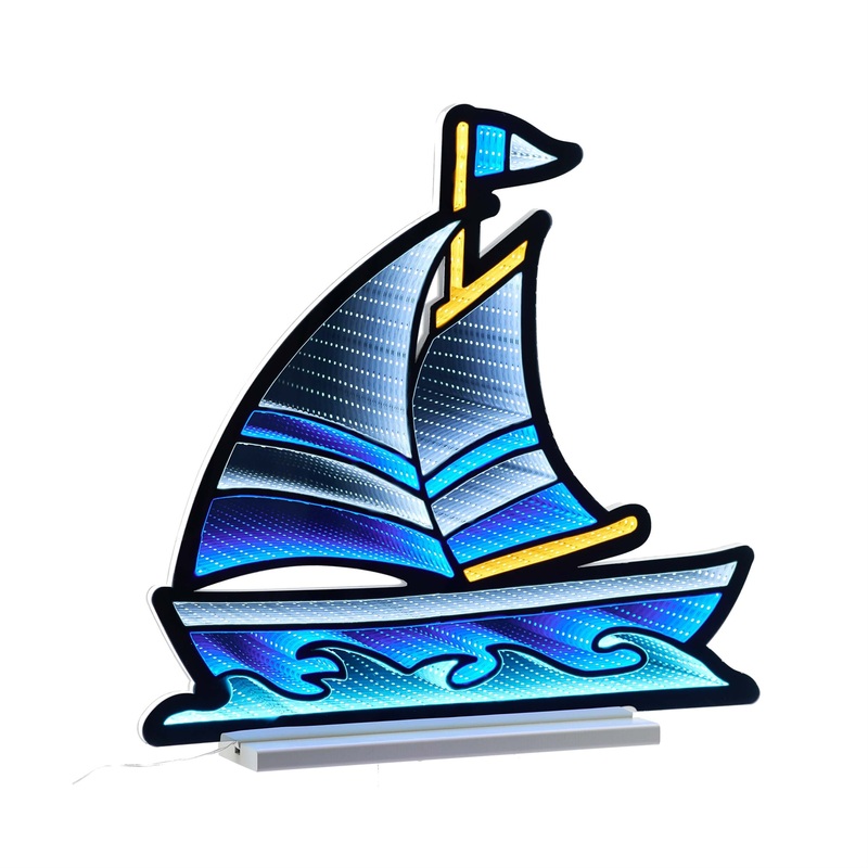 Sailboat Infinity Light 23H Acrylic w/UL Plug