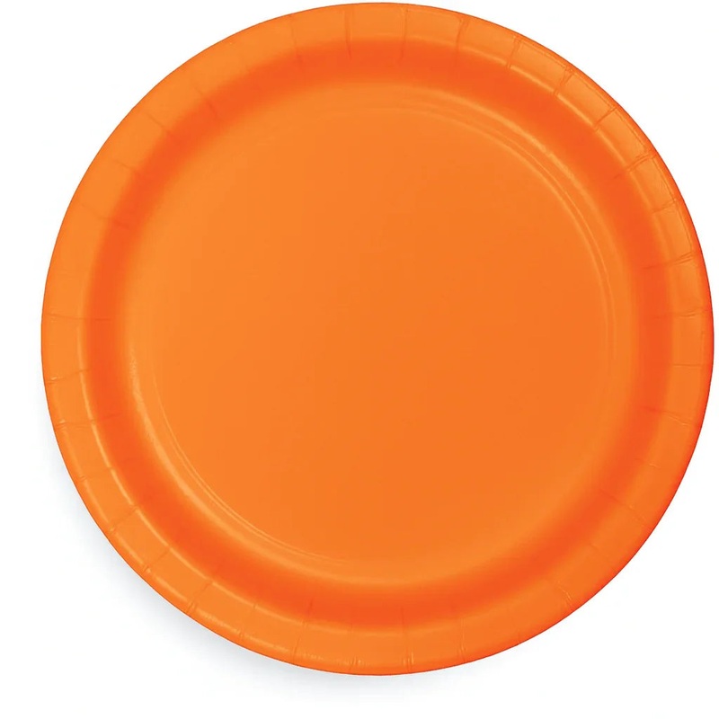 Sunkissed Orange Paper Dinner Plates 10 | 24ct
