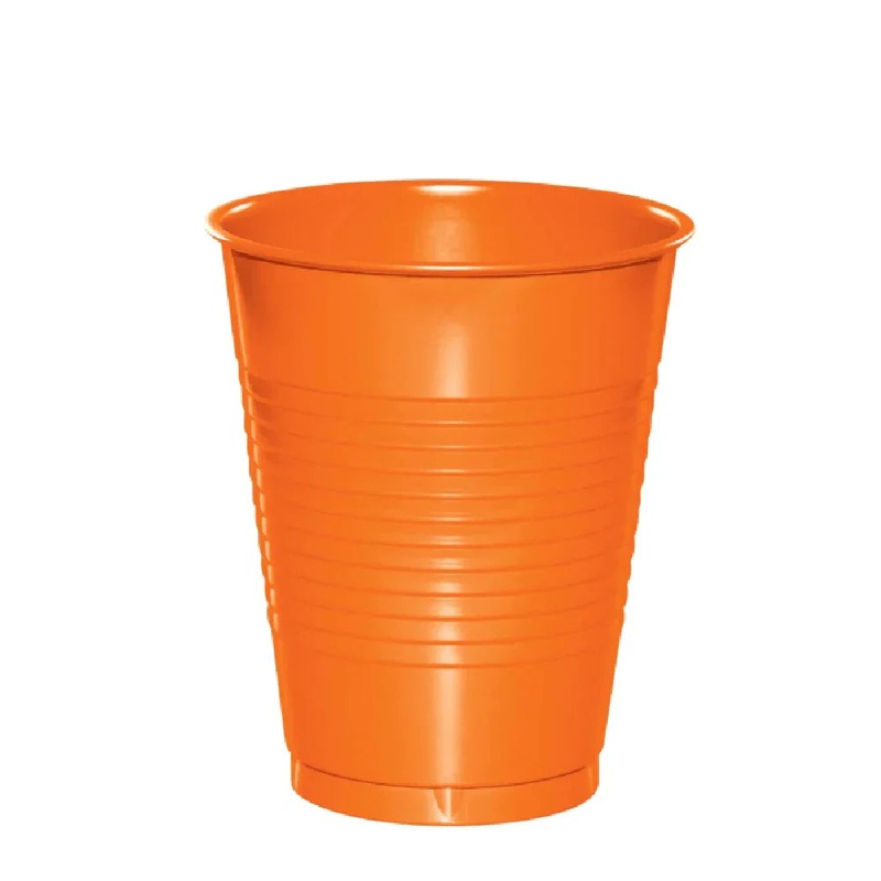 Sunkissed Orange Plastic Cups 12oz | 20ct