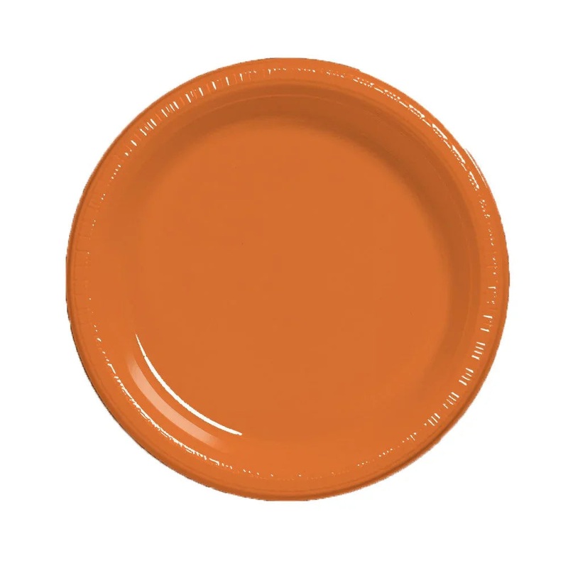 Sunkissed Orange Plastic Dessert Plates 7 | 20ct