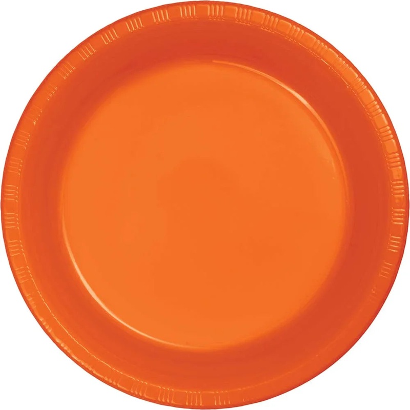 Sunkissed Orange Plastic Dinner Plates 10 | 20ct
