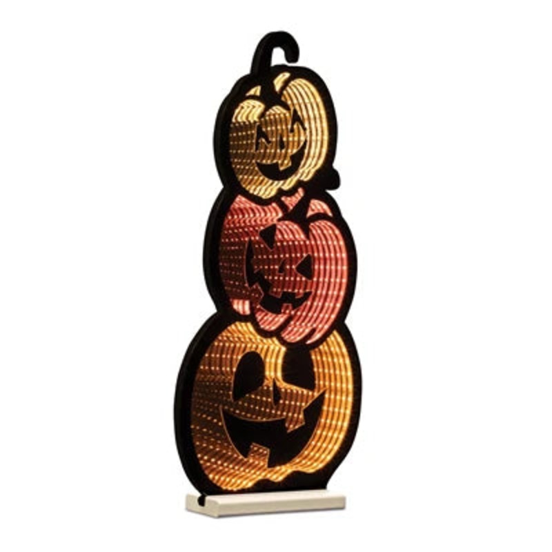 Triple Jack-o-Lantern Infinity Light, Acrylic w/UL Plug, 23