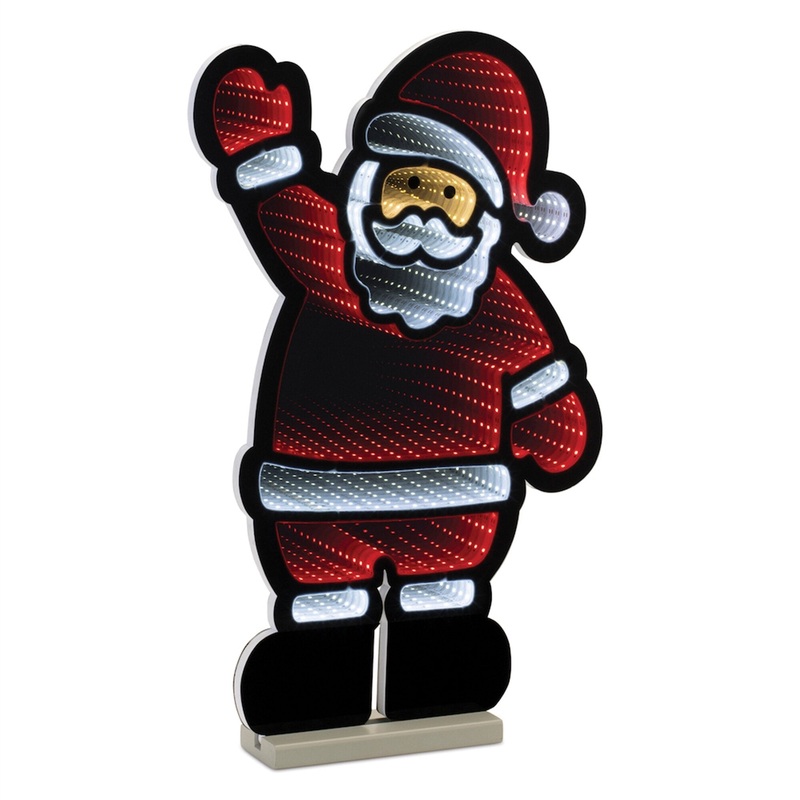 Waving Santa Infinity Light, Acrylic w/UL Plug, 22.5