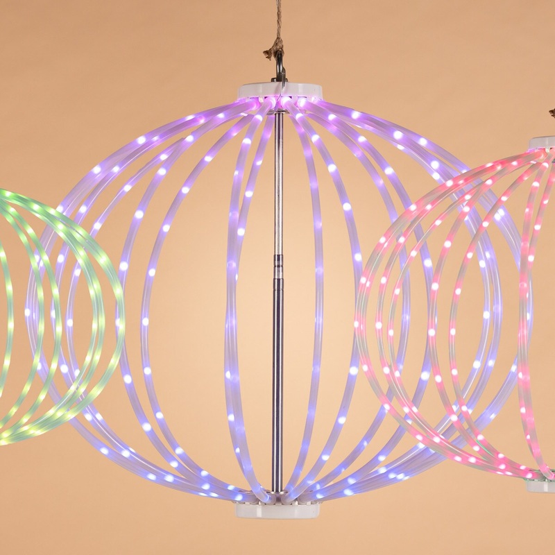 21.63D Electric PVC Tube Sphere with 256 Smart LED Lights & Remote Control
