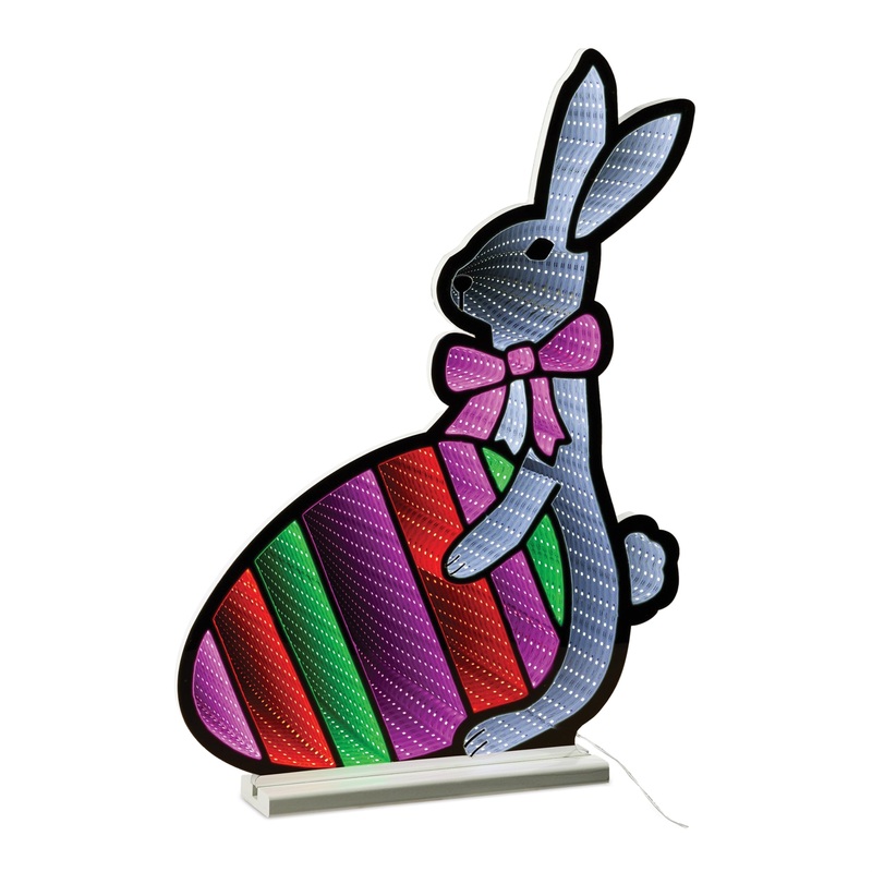 Bunny w/Easter Egg Infinity Light, 23.5H, Acrylic, w/UL Plug