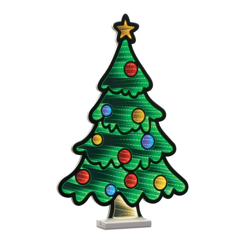 Christmas Tree Infinity Light, Acrylic w/UL Plug, 23.5