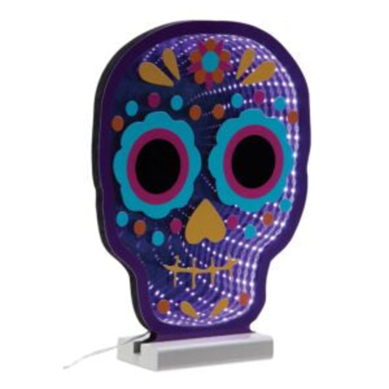 Day of the Dead Skull Infinity Light (12.5H, Acrylic, UL Plug)