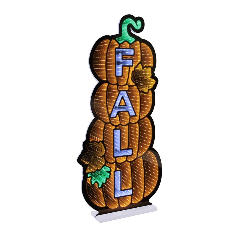 Fall Pumpkin Stack Infinity Light, Acrylic w/UL Plug, 35