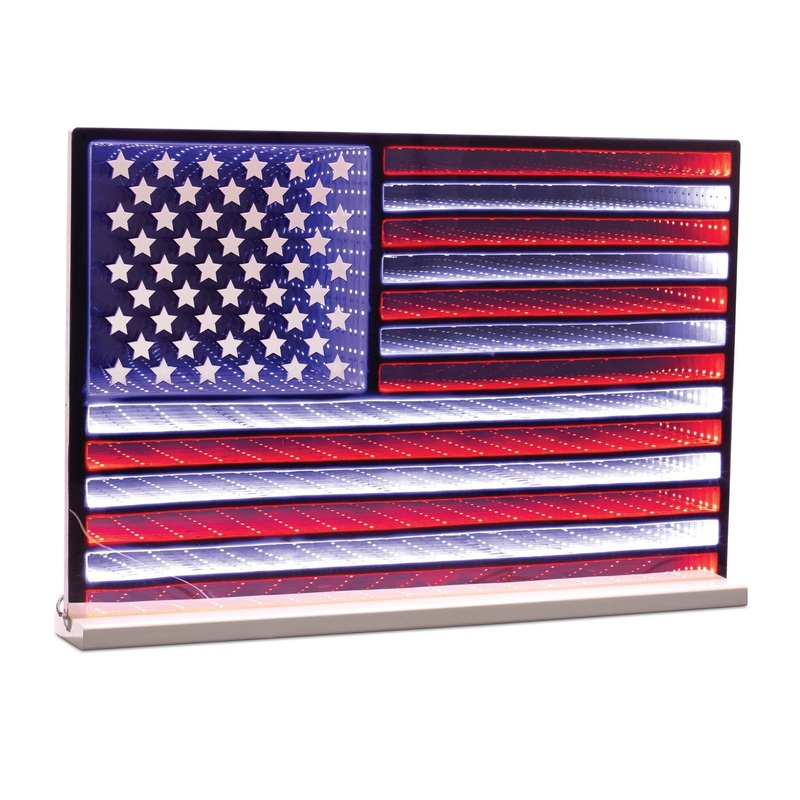 Flag Infinity Light Standing 23L x 15.5H UL Plug