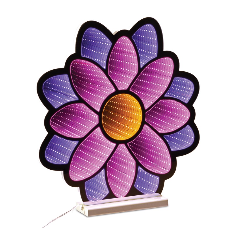 Flower Infinity Light, 16.5H, Acrylic w/UL Plug
