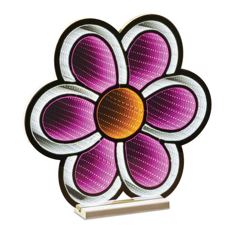 Flower Infinity Light, 17H, Acrylic w/UL Plug