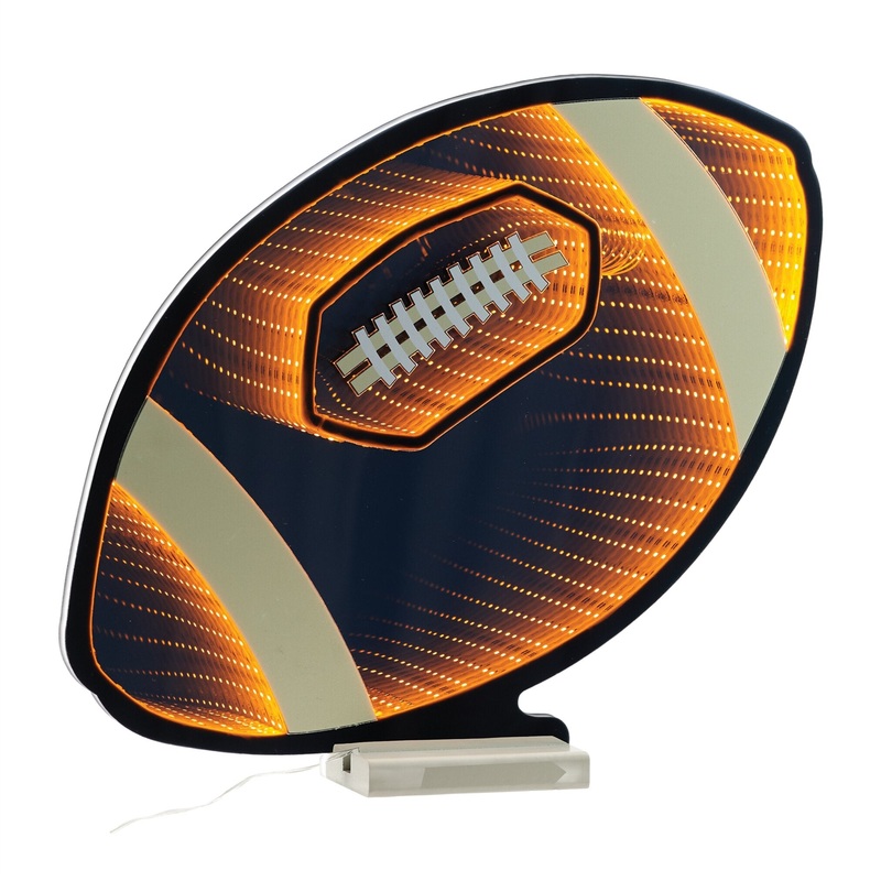 Football Infinity Light w/ UL Plug, 20 x 13.5, Acrylic