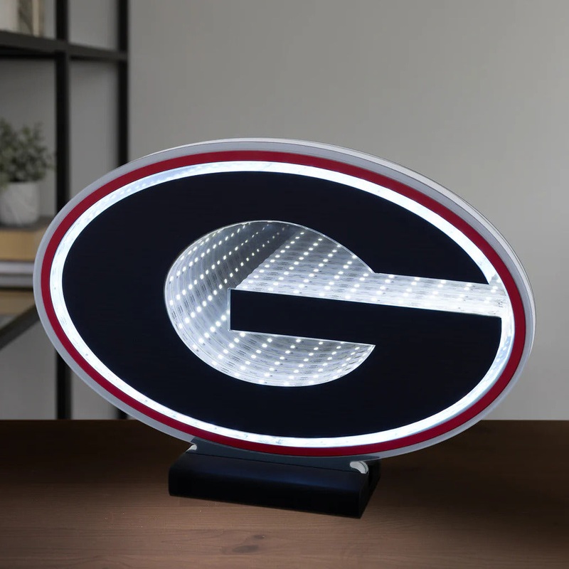 Georgia Bulldogs Logo LED Infinity Light, Acrylic, w/UL Plug, 9