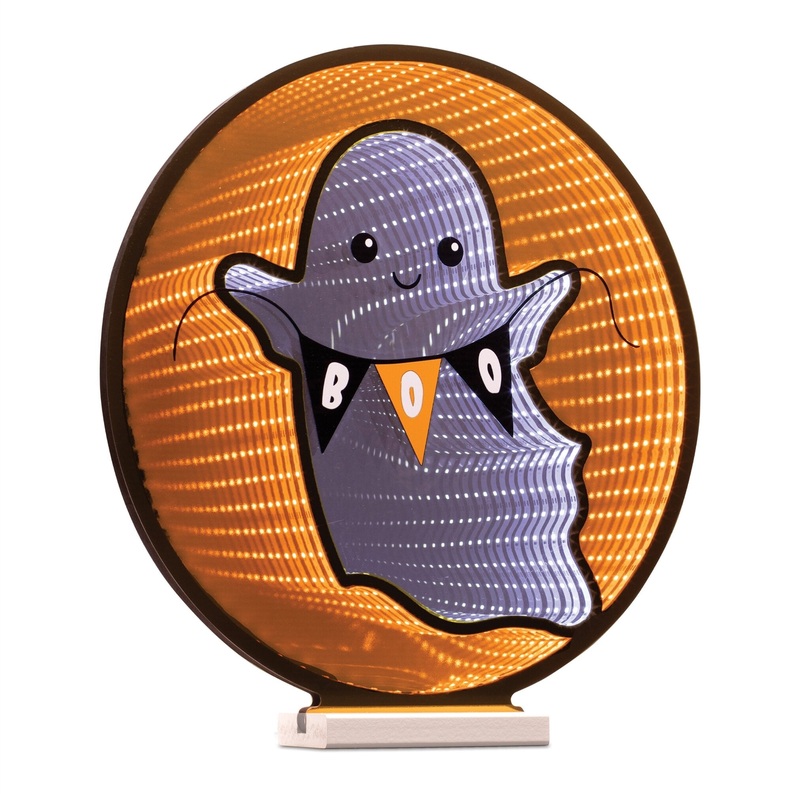 Ghost Boo Infinity Light, Acrylic w/UL Plug, 17