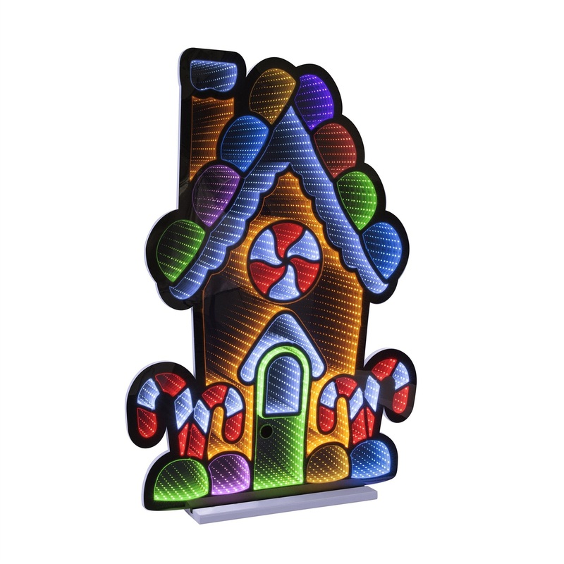 Gingerbread House Infinity Light, Acrylic w/UL Plug, 35