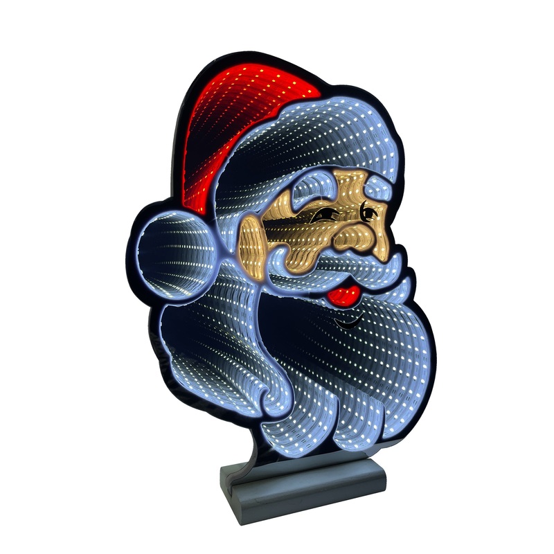 Infinity Christmas Santa Face With Wooden Base (24)